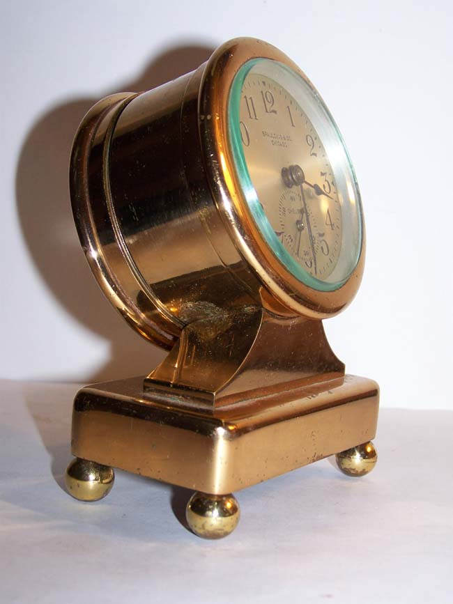 A Fine Diminutive Antique Chelsea Desk Clock in 'Rose' Bronze with 3" Dial made in 1922